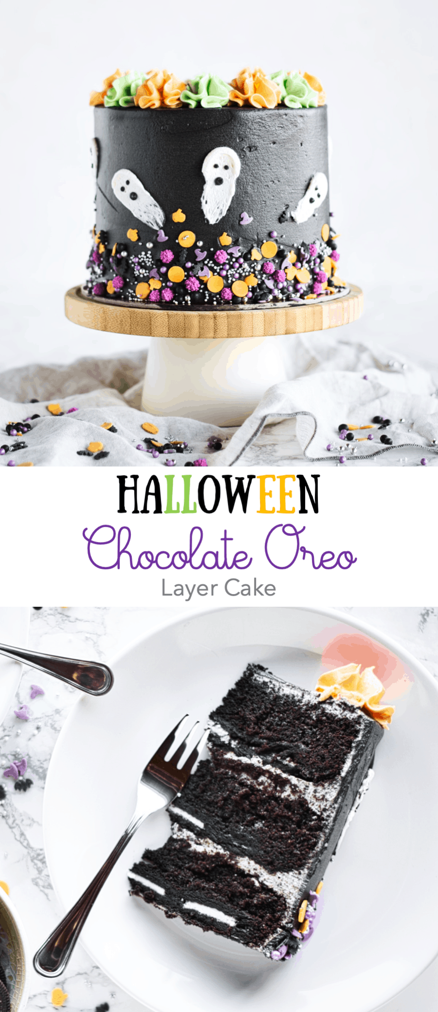 Enjoy the spookiest night of the year with the fluffiest cake! This Chocolate Oreo Cake is every chocoholic's dream. Three layers of perfect fluffy chocolate cake paired with delicious Oreo Buttercream – you'll LOVE it! ⎪www.anasbakingchronicles.com