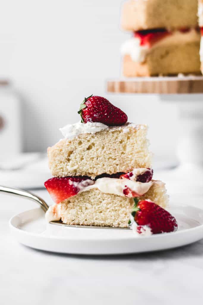 This is one of those traditional bakes that everyone's going to love. Soft and fluffy vanilla cake layers filled with light and airy diplomat cream and fresh strawberries. Delicious!⎪www.anasbakingchronicles.com