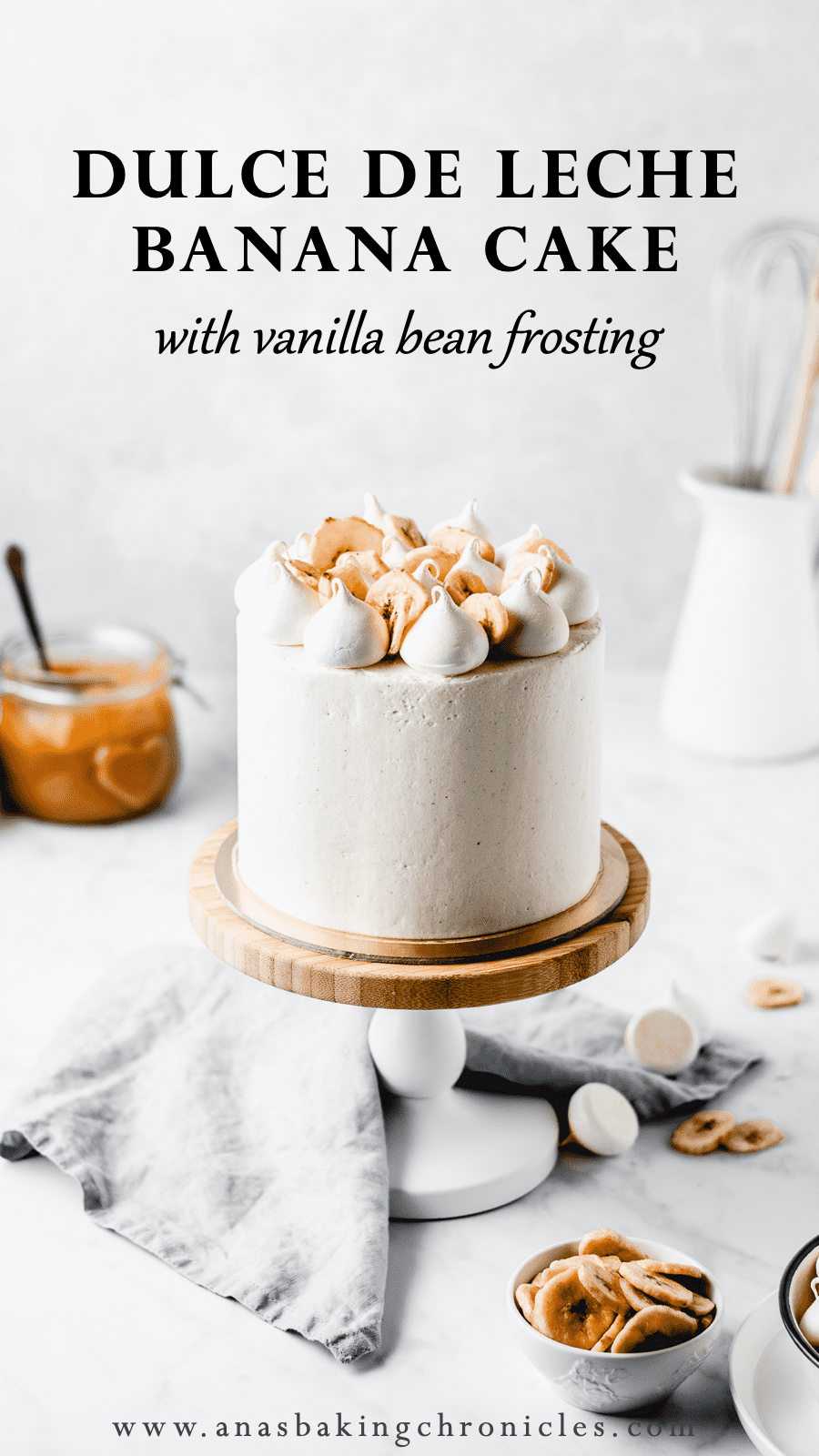 Dulce de Leche Banana Cake with Vanilla Bean Frosting
