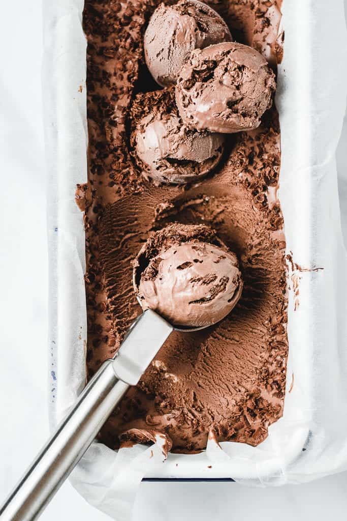 Quick and easy recipe for homemade chocolate ice cream. Perfect for your sugar cravings during summer!⎪www.anasbakingchronicles.com
