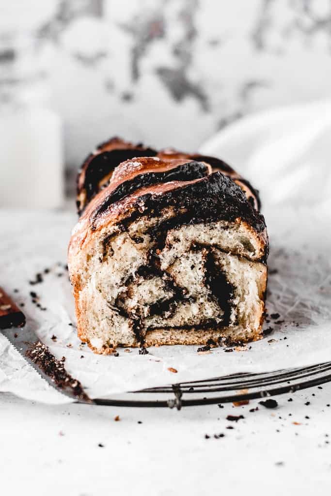 This amazing Chocolate Babka is made from soft and rich brioche dough, which is filled with luscious chocolate filling. Perfect recipe for fall baking! ⎪www.anasbakingchronicles.com