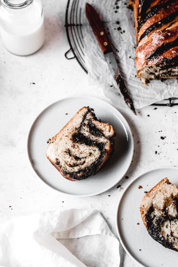 This amazing Chocolate Babka is made from soft and rich brioche dough, which is filled with luscious chocolate filling. Perfect recipe for fall baking! ⎪www.anasbakingchronicles.com