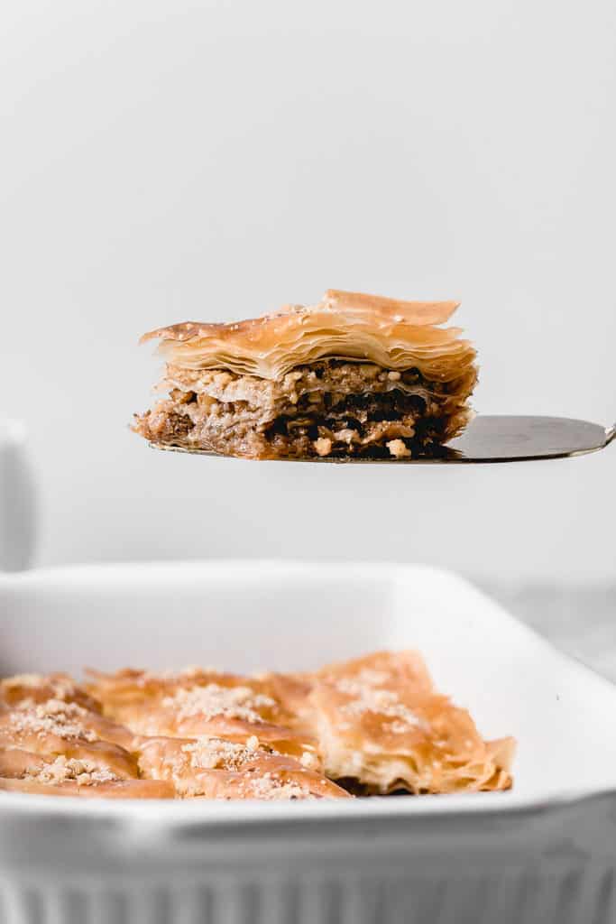 Classic Balkan walnut baklava, spiced with cinnamon and soaked with orange and lemon infused sugar syrup. Easy to make and ready for cozy fall weekends! | www,anasbakingchronicles.com