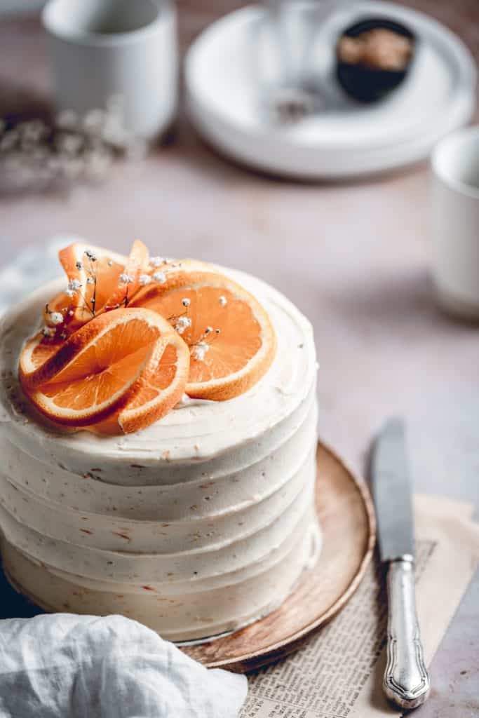 This delicious Carrot Cake is the perfect choice for special occasions or just because it's Sunday! Packed full of carrots, cinnamon and walnuts, it's paired with tangy Orange Cream Cheese frosting and will quickly become your favourite!