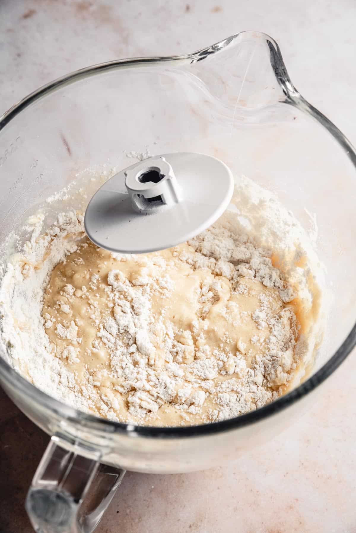 A bowl showing mixing the dough.